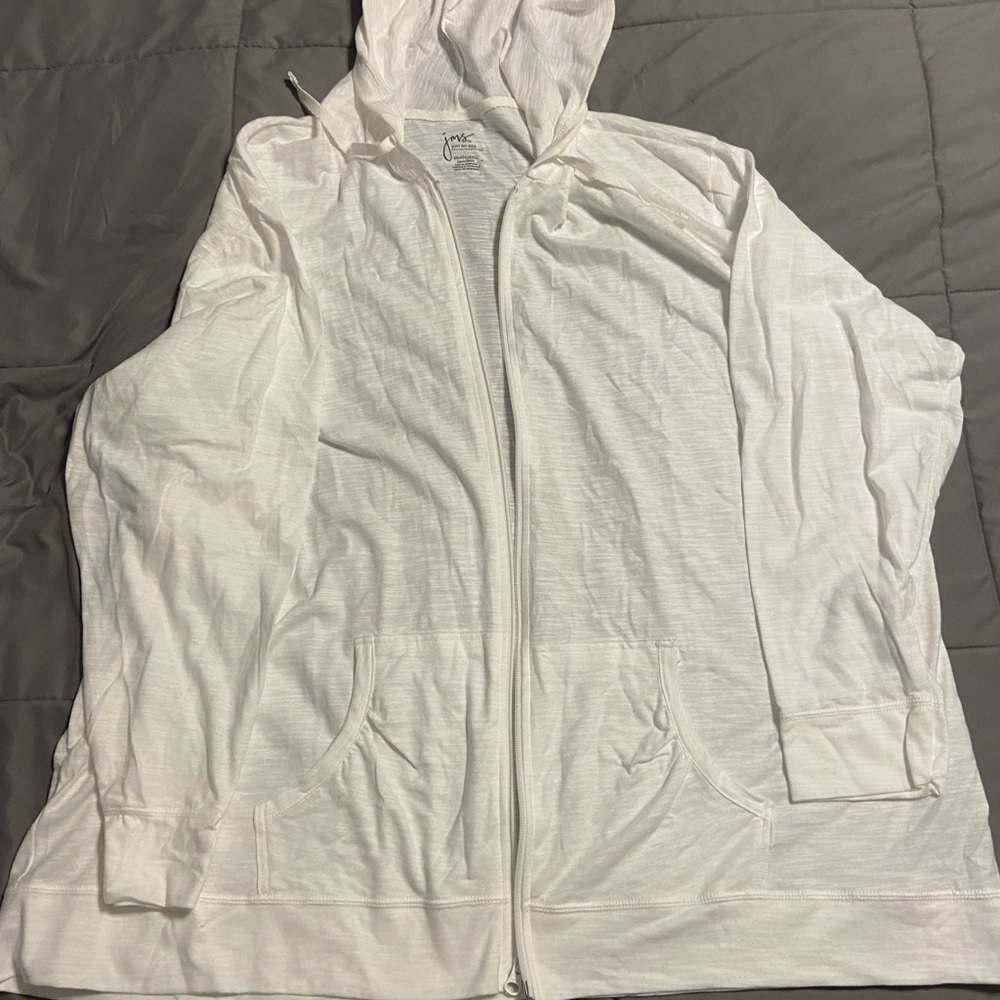 JMS lightweight white hoodie